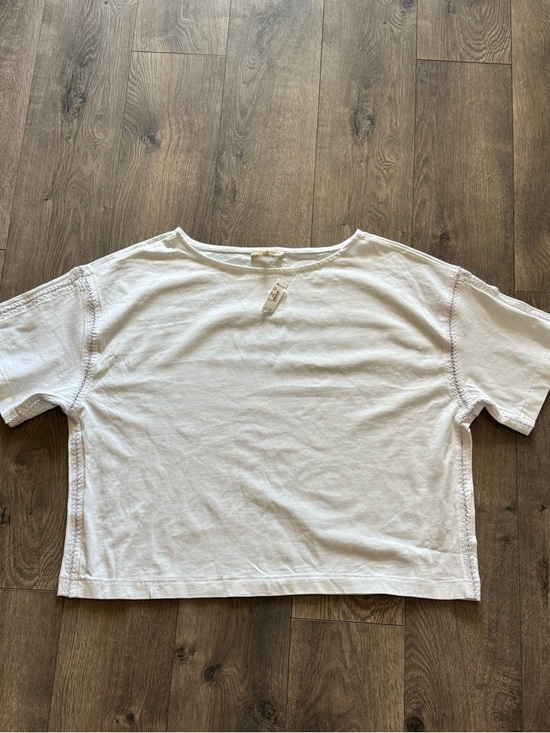 New! Madewell Women's Embroidered Boxy Knit Tee - Oversized - Picture 2 of 6